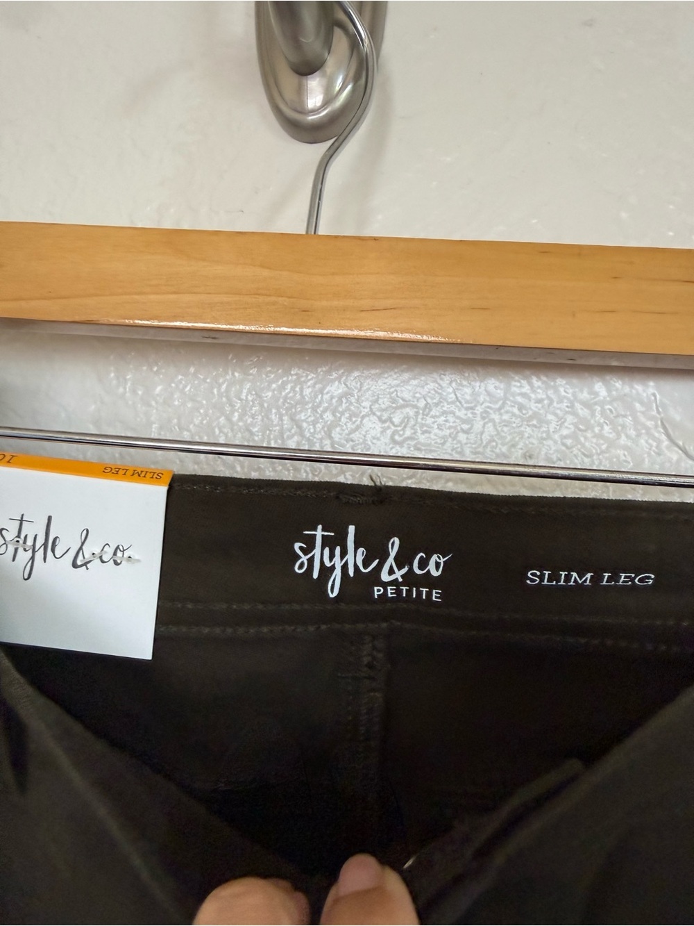 Style & Co. Olive Green Slim Leg Tummy Control High Rise Jeans - Picture 6 of 7